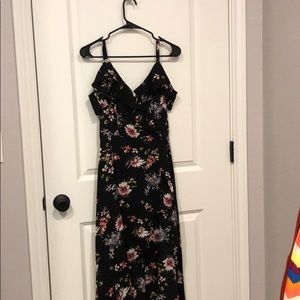 Dress with shorts embedded and slit in leg